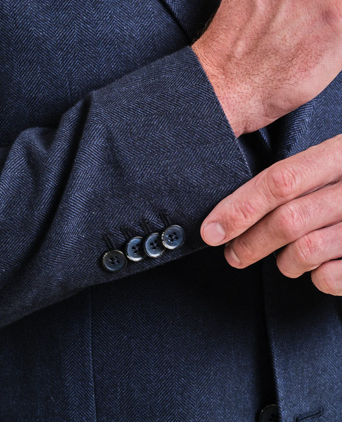The LBM - Garment Washed Cotton Herringbone Soft Jackt - Midnight Blue