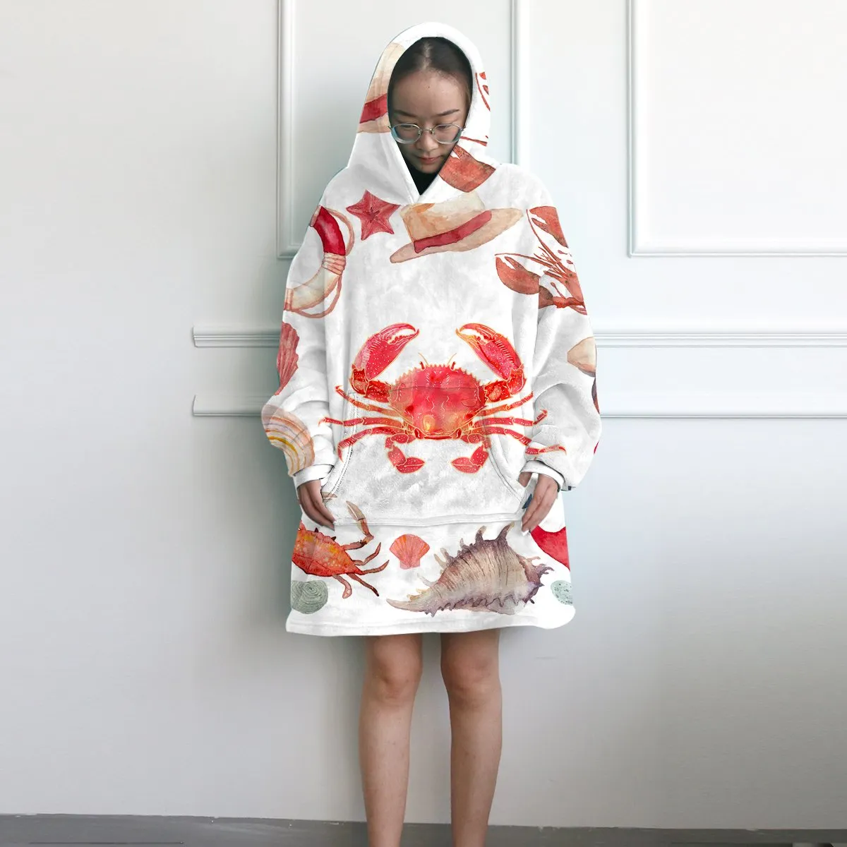 The Red Crab Wearable Blanket Hoodie