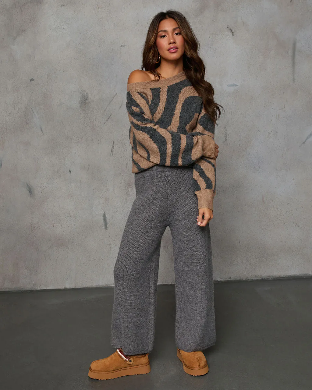 Warm Hold Abstract Pullover Sweater