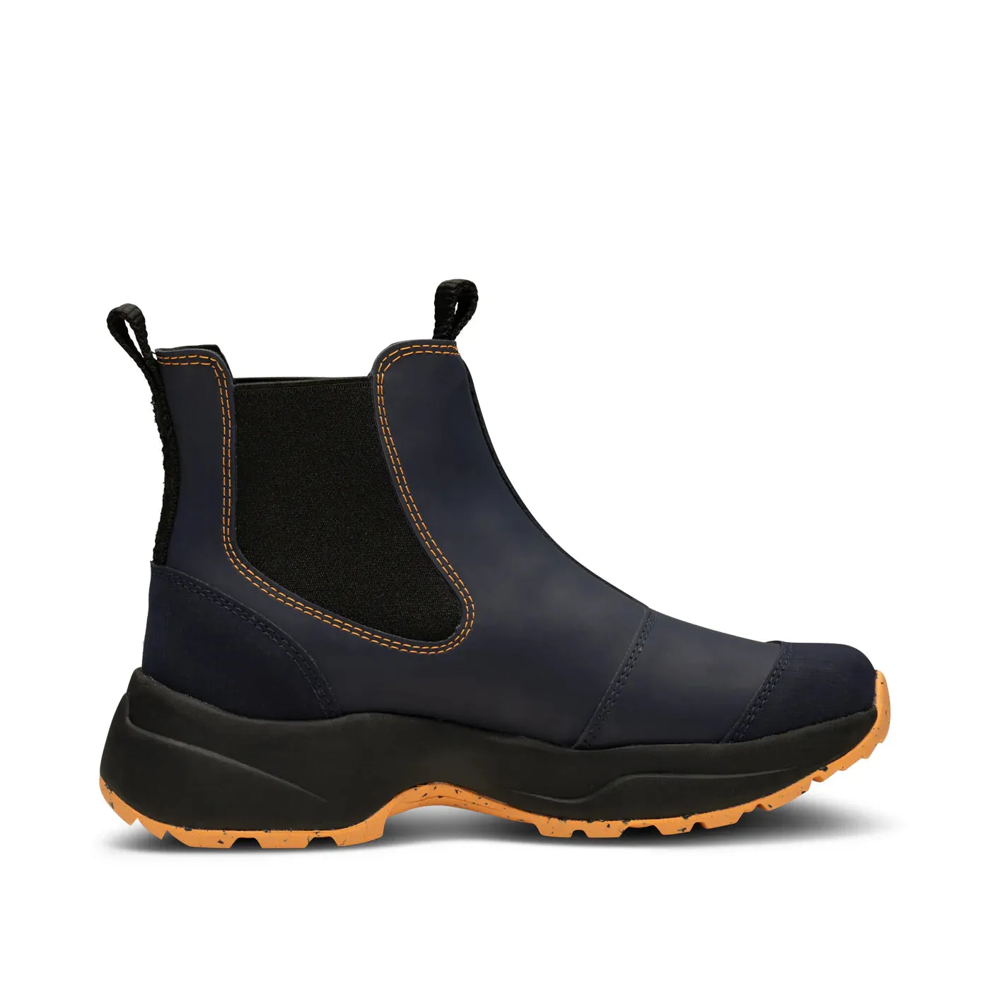 Woden Siri Waterproof Boots Dark Navy and Papaya