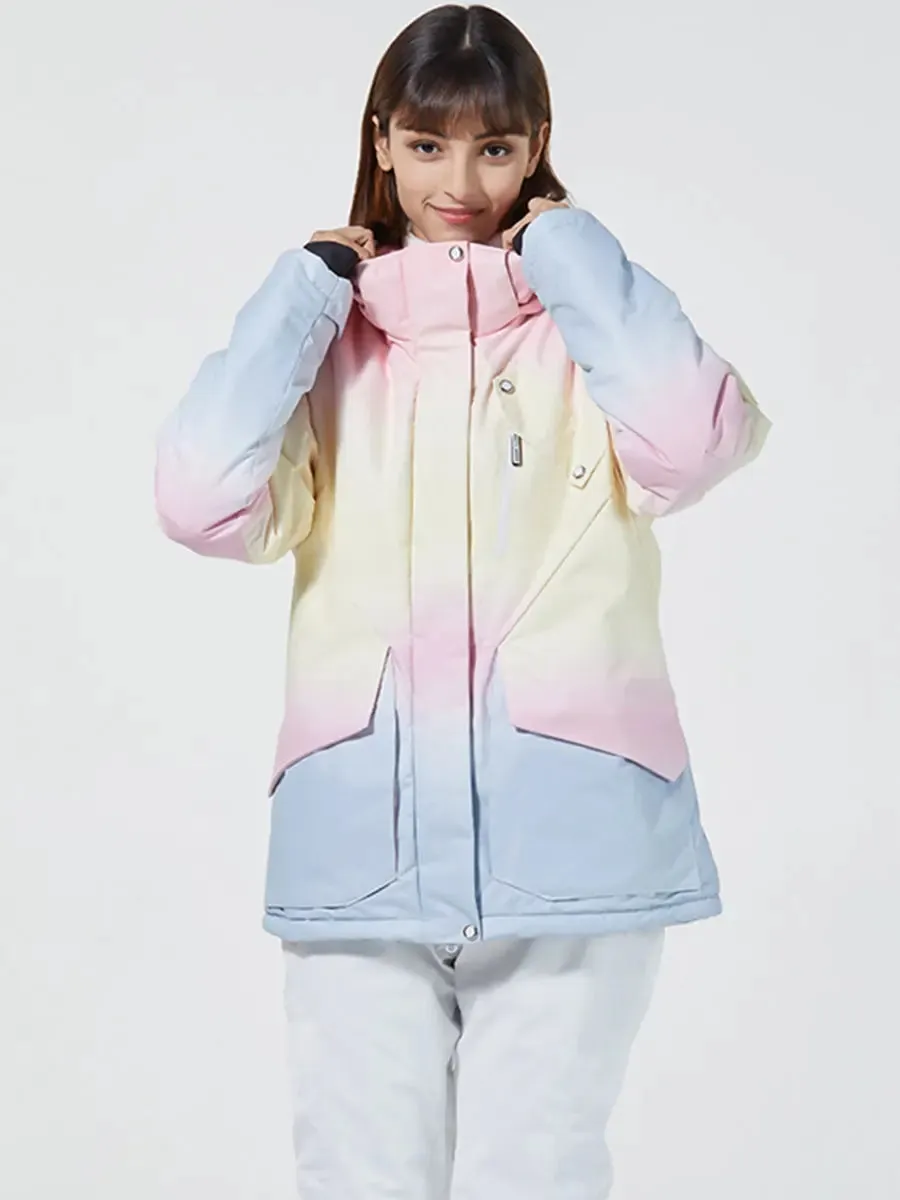 Women Ombre Stretch Ski Jacket