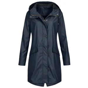 Women’s Casual Hooded Waterproof Long Trench Coat | Ideal for Autumn/Winter