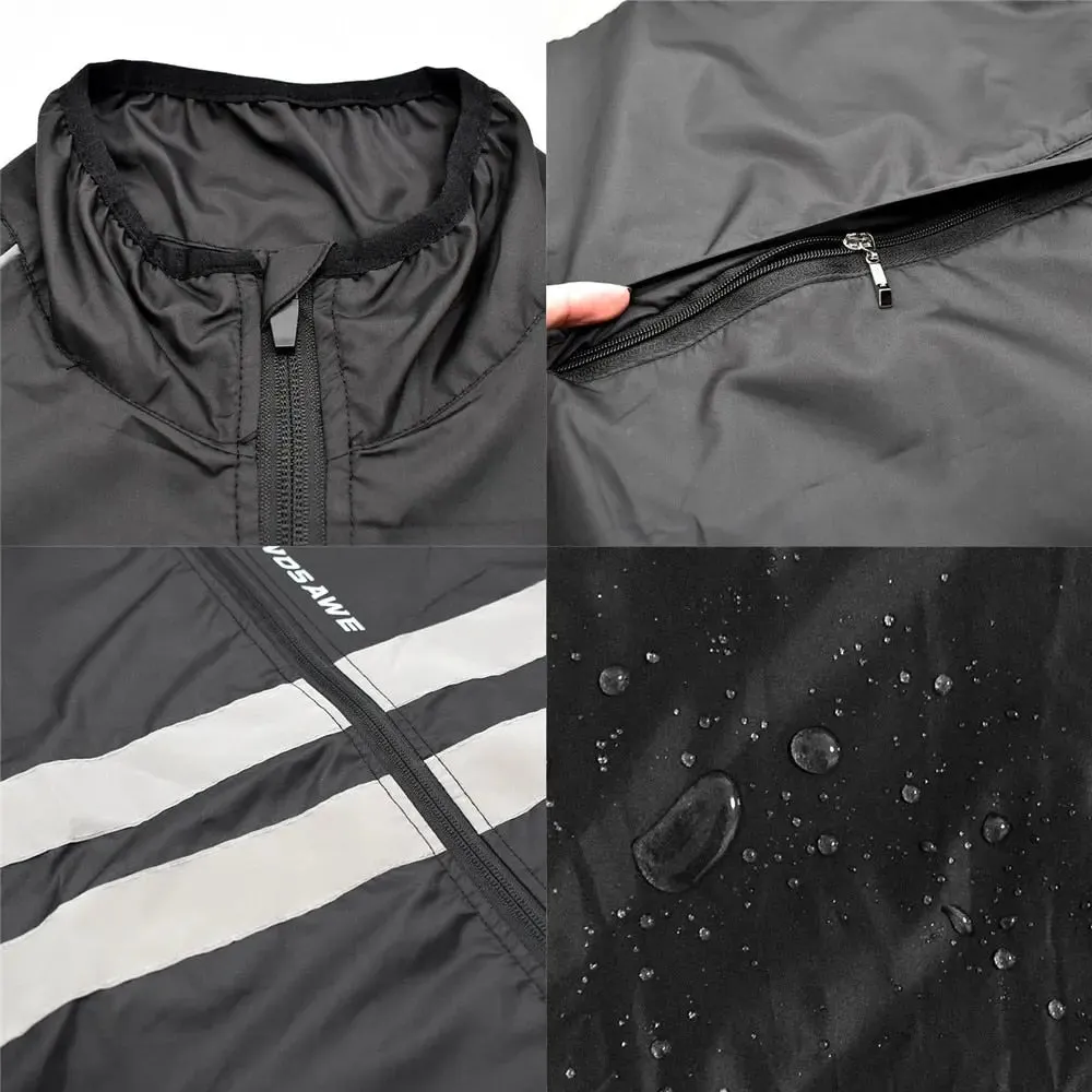 WOSAWE Ultralight Reflective Men Cycling Jacket Long Waterproof Windproof Road Mountain Bike MTB Jackets Bicycle Windbreaker