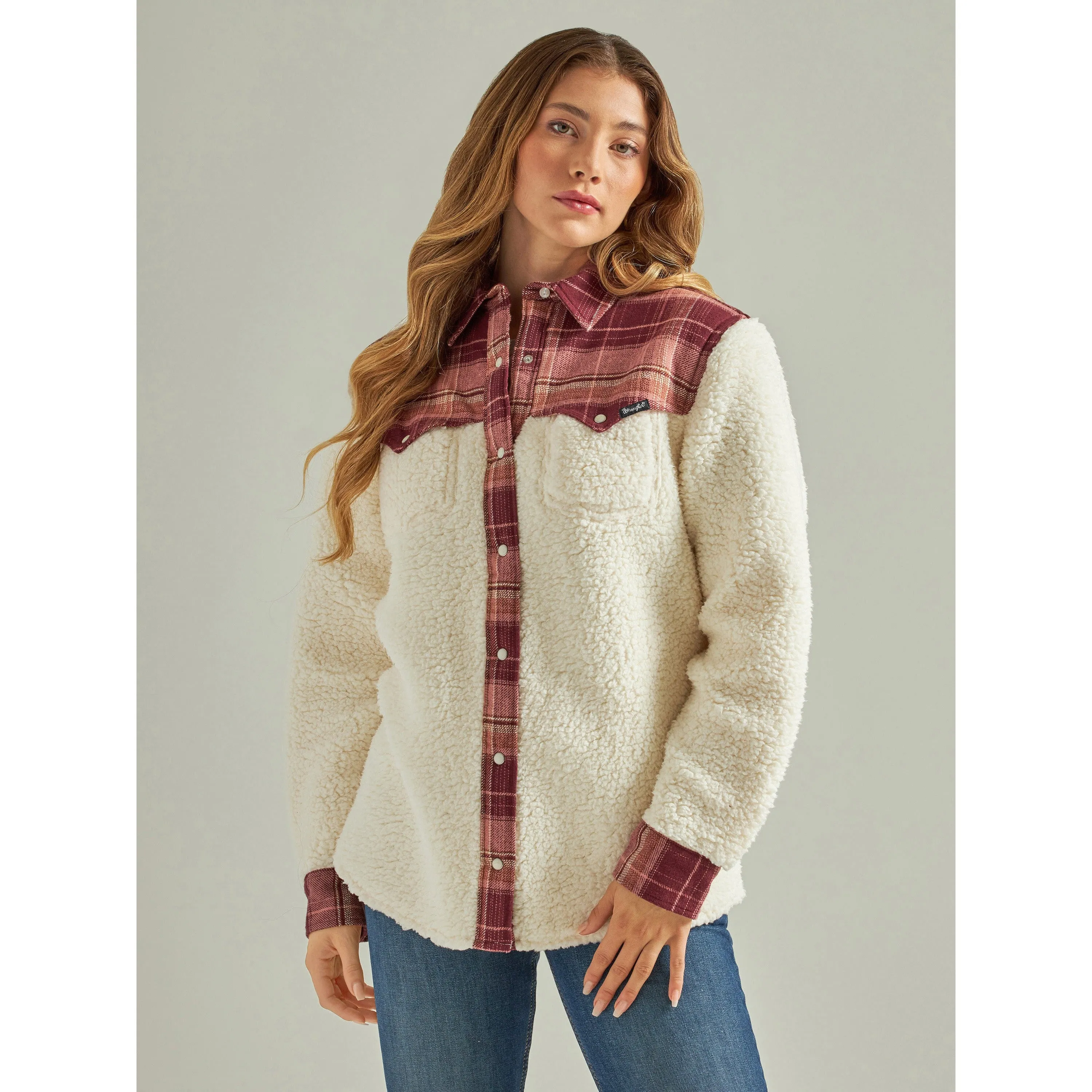 Wrangler Women's Retro Western Boyfriend Sherpa Jacket