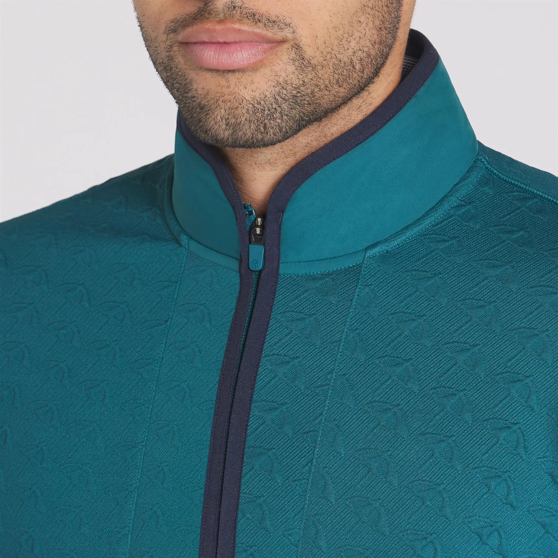 x AP Jacquard Quarter Zip Mid Layer Cold Green - AW24