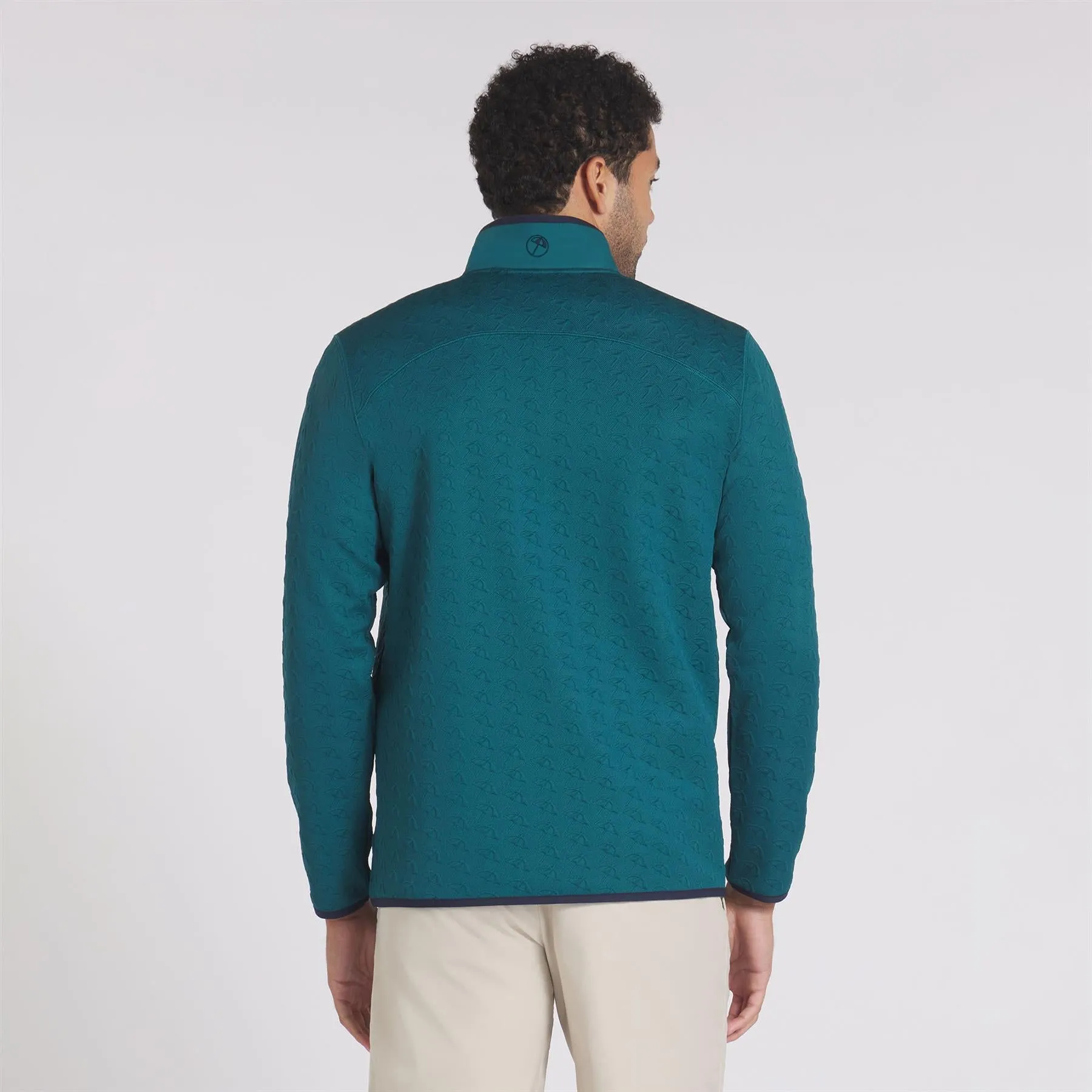 x AP Jacquard Quarter Zip Mid Layer Cold Green - AW24